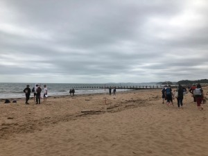 Year 10 students investigating long shore drift at Dawlish Warren, July 2018.