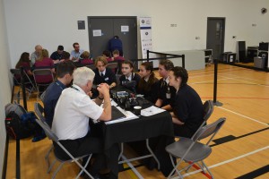 There are discussions with a panel of engineers and privately with the judges